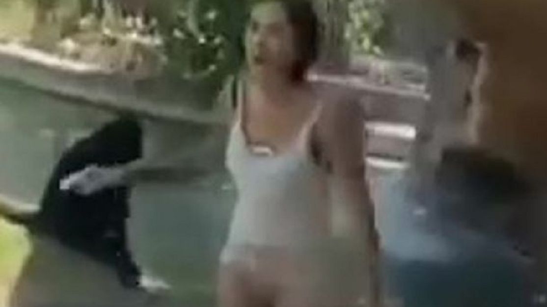 Kobieta wdarła się na wybieg dla małp.