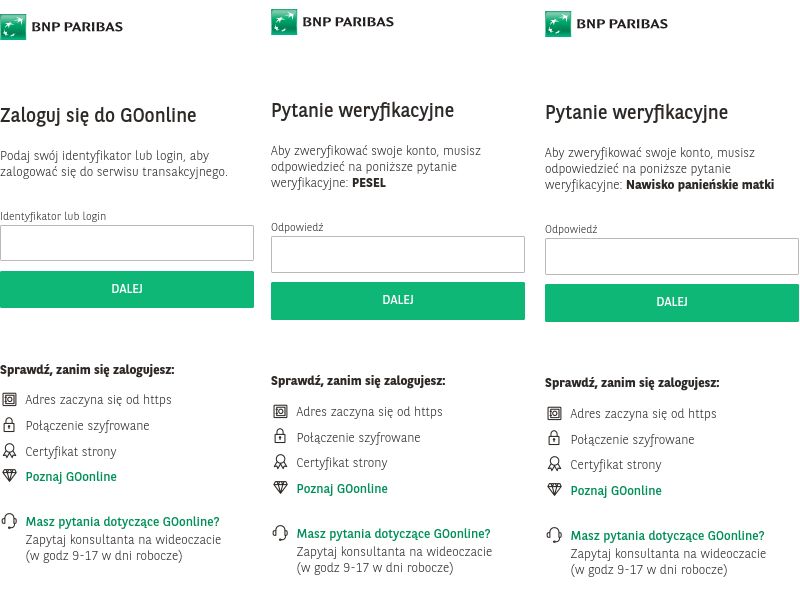 Fałszywa strona BNP Paribas