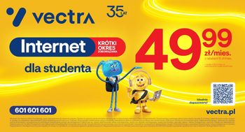 Vectra rusza z ofertą dla studentów. Internet 300 Mb/s od 35 zł