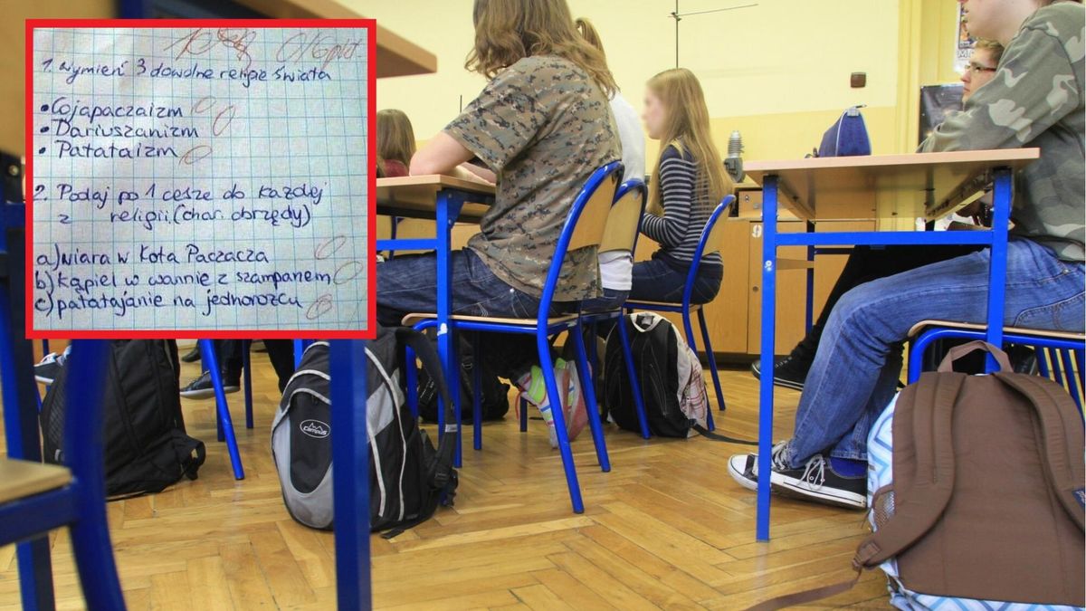 Pokazał sprawdzian z religii. "I niby ta żałosna niewiedza ma być zabawna?"