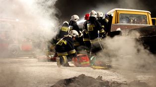 Czyżew: Ewakuacja mieszkańców. Na miejscu działało 18 zastępów straży