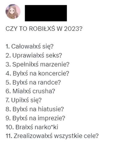 "Czy to robiłxś w 2023?" zawiera bardzo intymne pytania