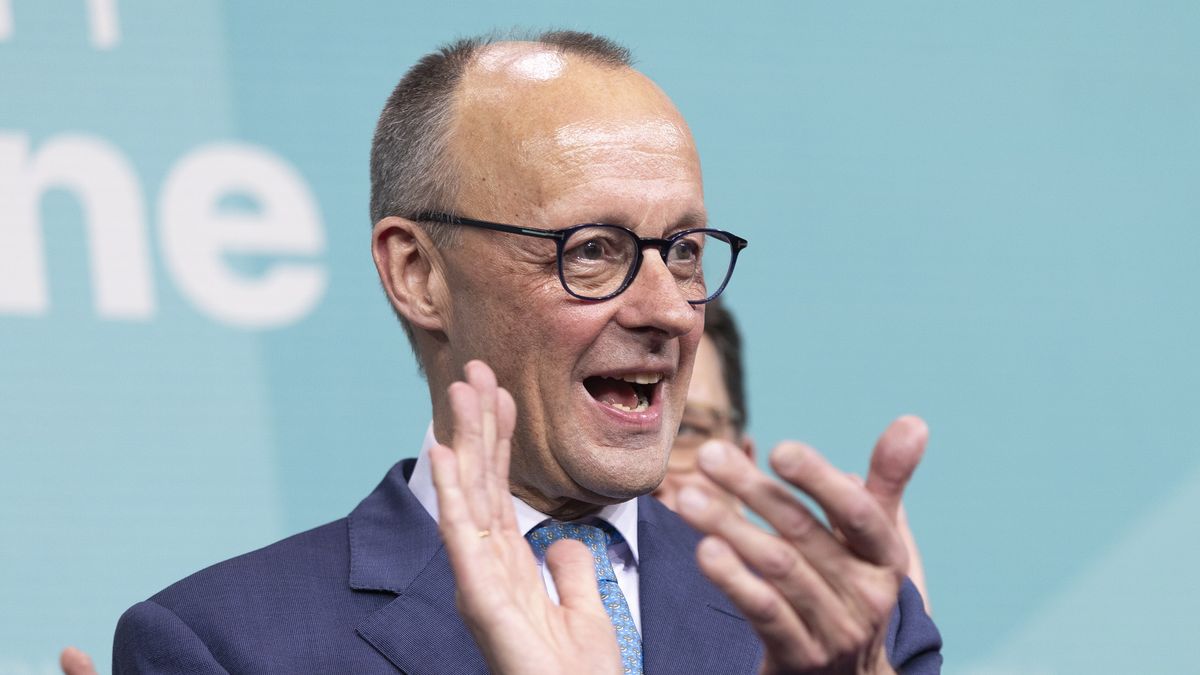 BERLIN, GERMANY - FEBRUARY 23: Friedrich Merz, chancellor candidate of Germany's Christian Democrats (CDU/CSU), reacts at CDU headquarters following the announcement of initial results in snap federal parliamentary elections on February 23, 2025 in Berlin, Germany. Germany held elections today following the collapse of the three-party government coalition last November. (Photo by Maja Hitij/Getty Images)