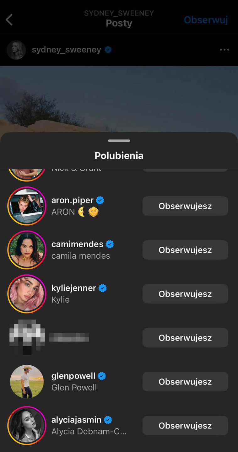 Glen Powell polubił najnowszy post Sydney Sweeney 