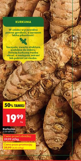 Korzeń kurkumy dostępny w promocji w Biedronce