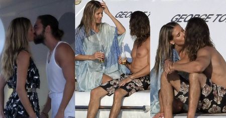 Heidi Klum i gitarzysta Tokio Hotel całują się i piją piwo na jachcie (ZDJĘCIA)
