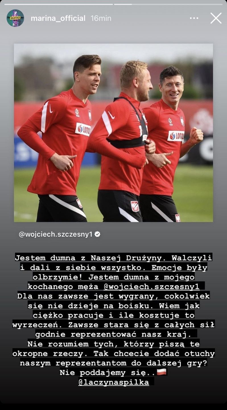 Marina Łuczenko BRONI Wojciecha Szczęsnego po przegranym meczu