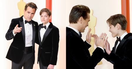 Oscary 2023. Colin Farrell bryluje na ściance z 13-letnim synem, Henrym Tadeuszem (ZDJĘCIA)