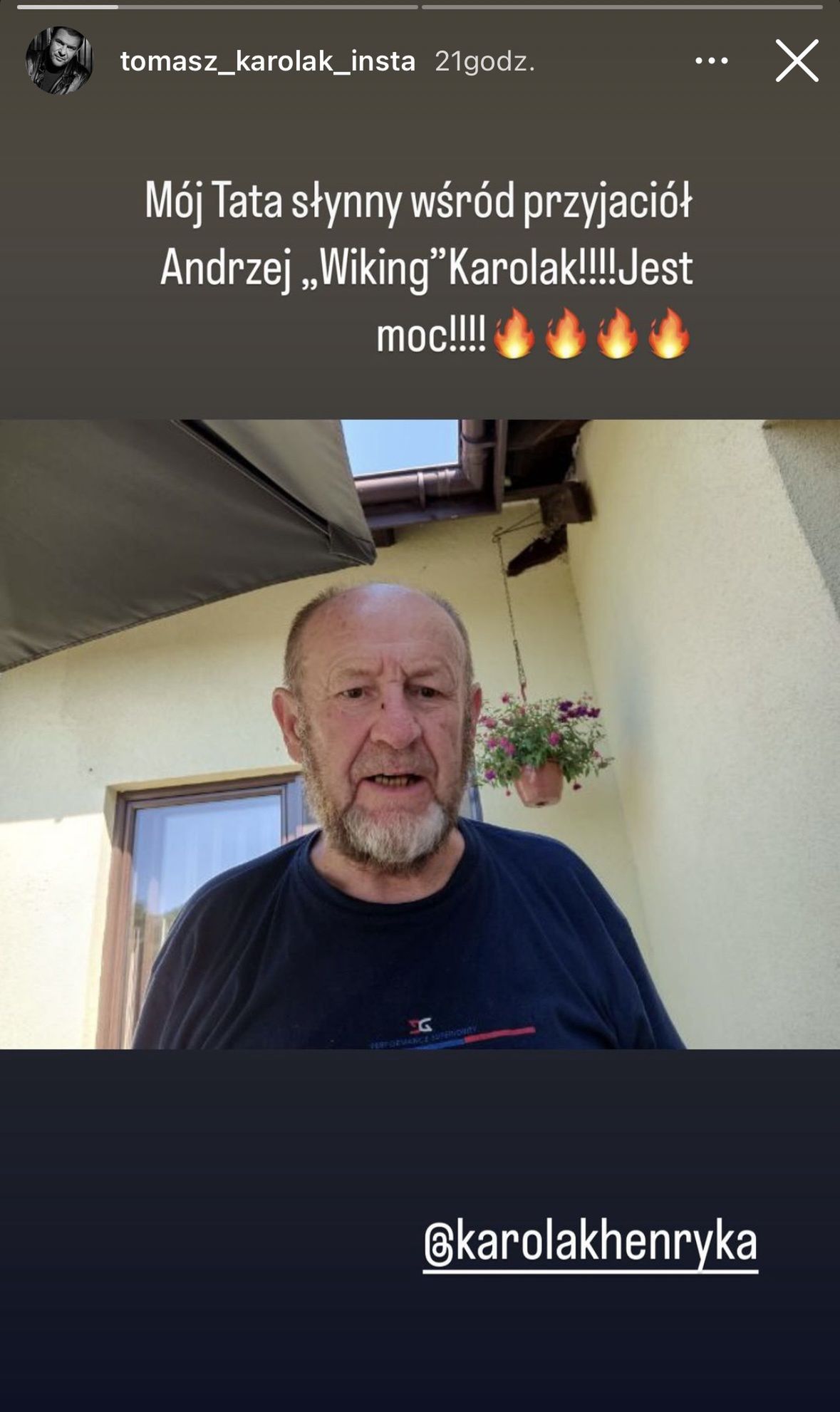 Tomasz Karolak pokazał ojca, Instagram.com/tomasz_karolak_insta