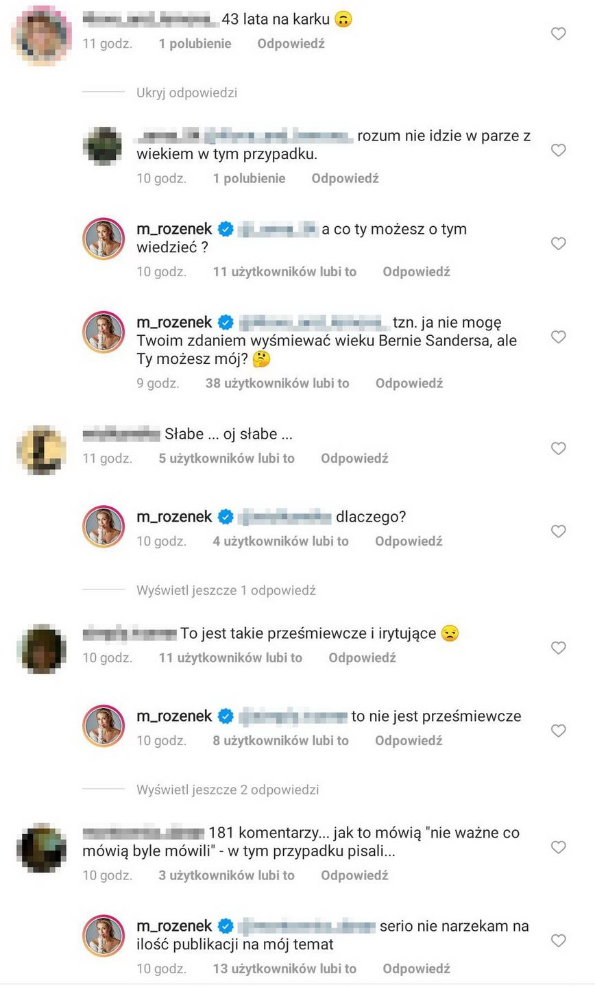 Małgorzata Rozenek kłóci się z fankami na Instagramie