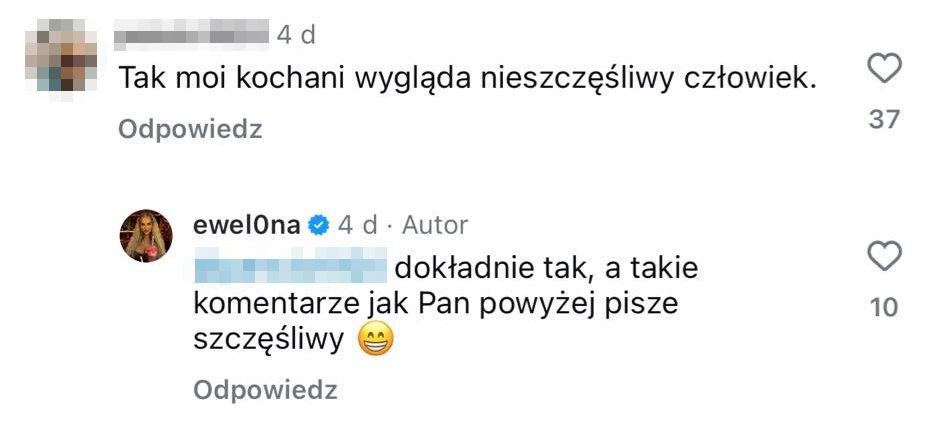 Ewel0na odpowiada na uszczypliwe komentarze internautów