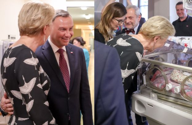 Zachwyceni Andrzej i Agata Dudowie odwiedzili sześcioraczki w krakowskim szpitalu (FOTO)