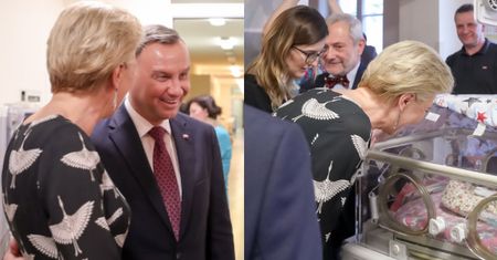 Zachwyceni Andrzej i Agata Dudowie odwiedzili sześcioraczki w krakowskim szpitalu (FOTO)