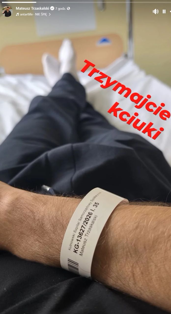 Mateusz Trzaskalski w szpitalu
