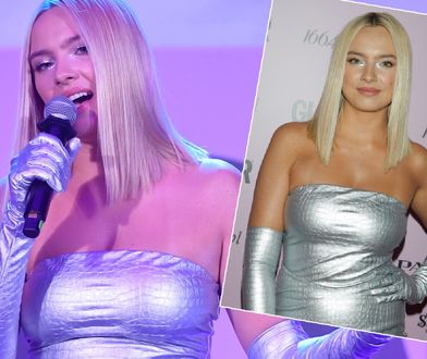 Natalia Nykiel cała na srebrno. Kusa mini mocno opinała jej ciało. Ale to buty skradły show