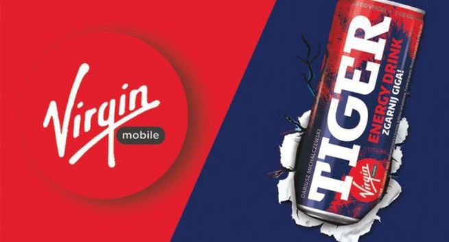 Puszki Tiger Energy Drink z kodami dającymi 1 GB w Virgin Mobile