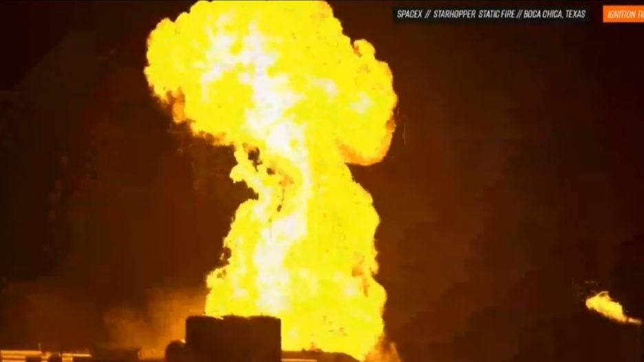 W trakcie testowego startu Starhopper doszło do pożaru