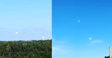 Nagranie lądowania dopalaczy Falcona Heavy. Najlepiej pokazuje ich pełną synchronizację