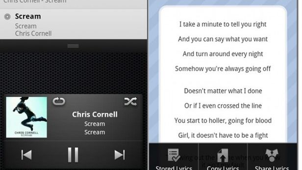 Szybki dostęp do tekstu odtwarzanego utworu na Androidzie 1