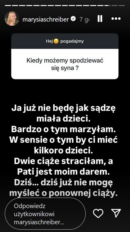 Marianna Schreiber podzieliła się intymnym wyznaniem