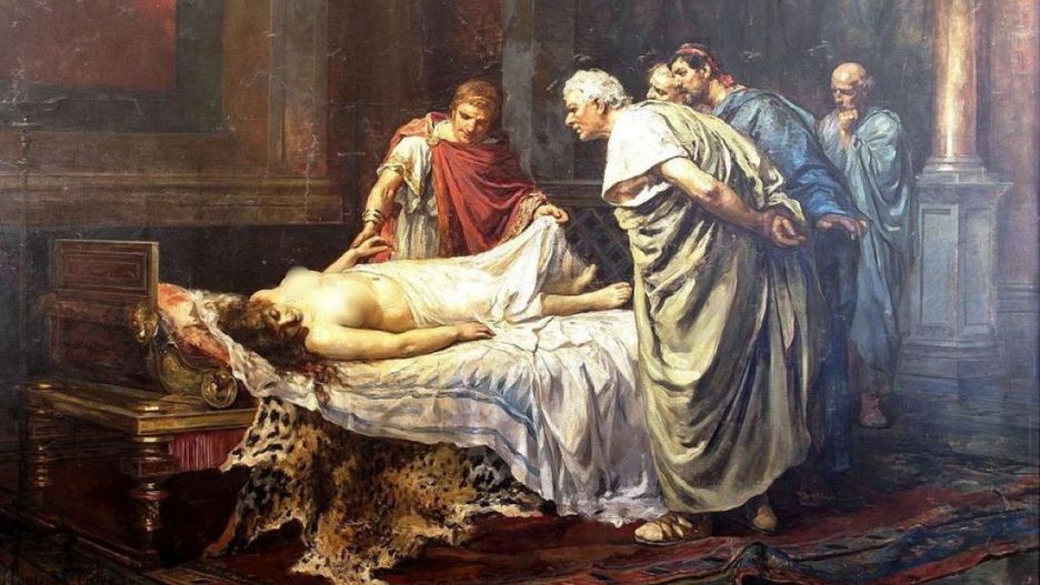 Neron nad ciałem swojej matki. Obraz Arturo Montero y Calvo