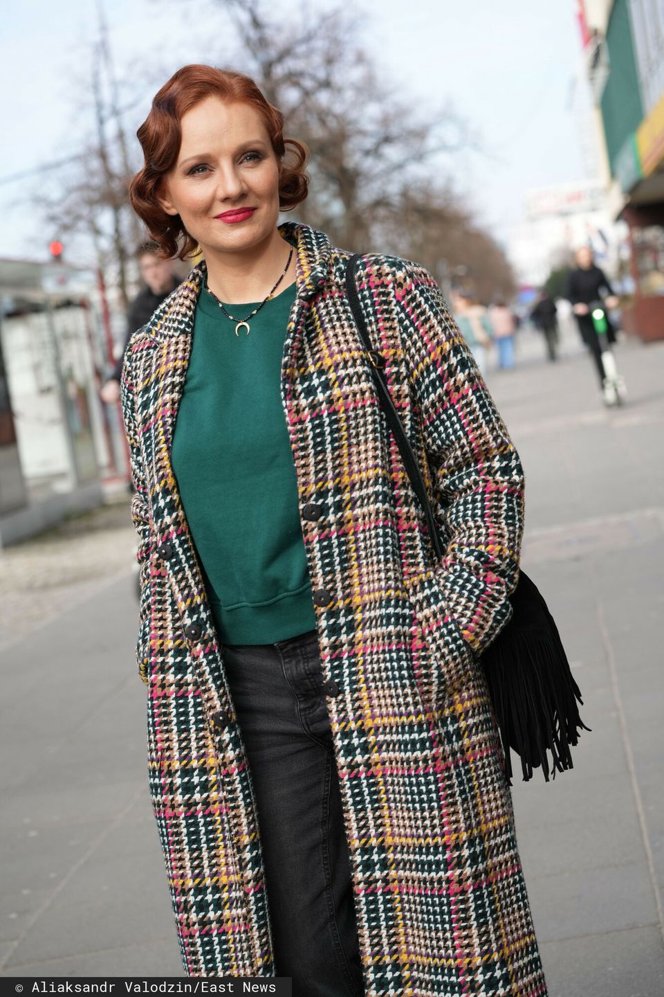 Ewelina Flinta przed studiem "Dzień Dobry TVN"
