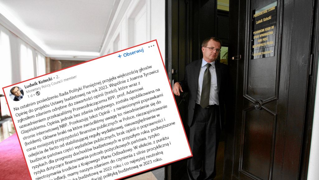 Ludwik Kotecki, członek Rady Polityki Pieniężnej, zarzucił NBP nieopublikowanie opinii w sprawie ustawy budżetowej