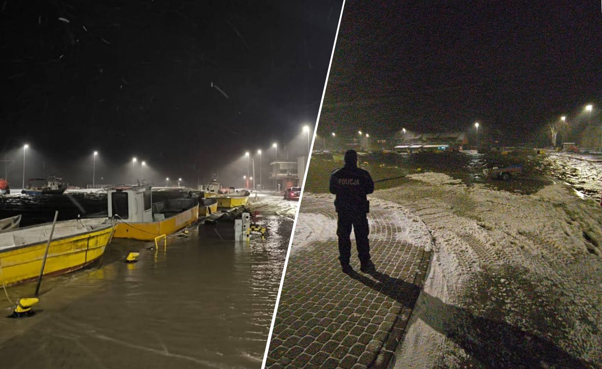Frombork zalewany. Woda z Zalewu Wiślanego wdzierała się do miasta