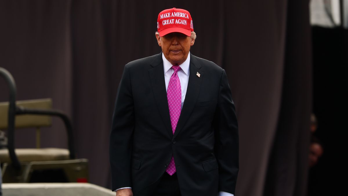 WEST POINT, NEW YORK - MAY 24: President Donald Trump arrives toaddresses graduates of the United States Military Academy at West Point in Michie Stadium on May 24, 2025 in West Point, New York. Over one thousand cadets are expected to graduate in the same year that the U.S. Army celebrates its 250th birthday. This year's graduating class included honorary member Peter Wang, a junior ROTC cadet who was killed in the 2018 mass shooting at Marjory Stoneman Douglas High School in Parkland, Florida. (Photo by Michael M. Santiago/Getty Images)