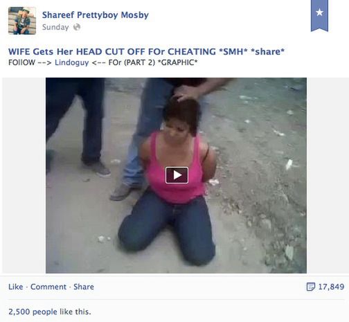 Kobiece piersi zakazane, a ścięcie głowy jest OK? Podwójne standardy Facebooka 2
