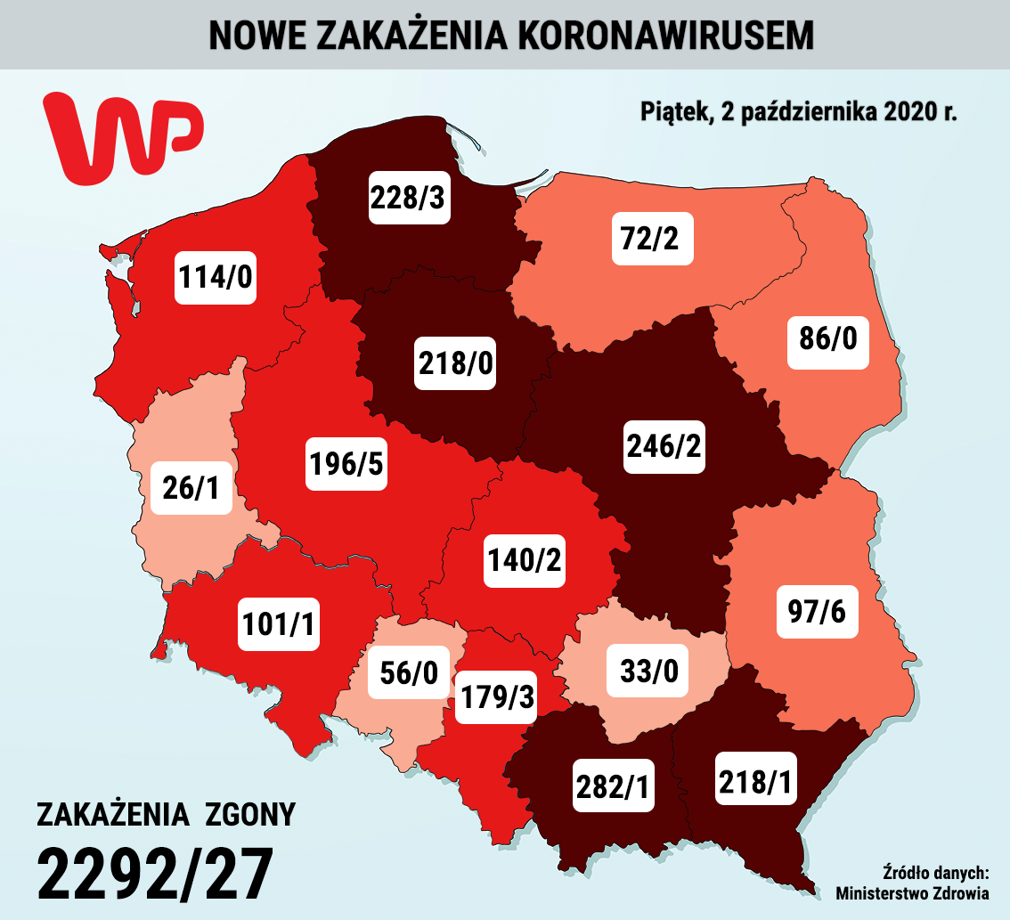 Koronawirus. Nowe przypadki zakażeń 