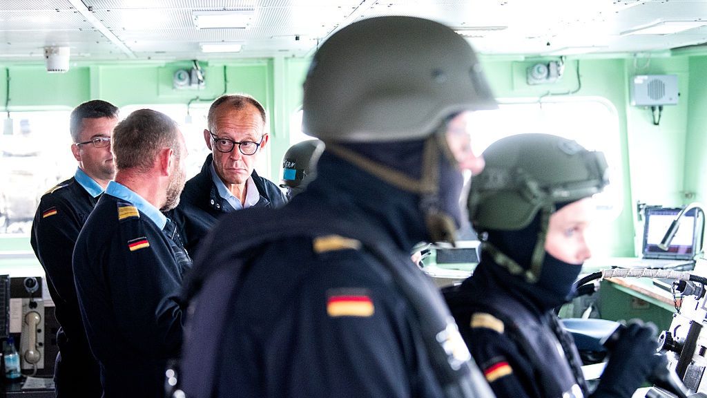 Kanclerz Friedrrich Merz wizytuje niemiecką marynarkę wojenną