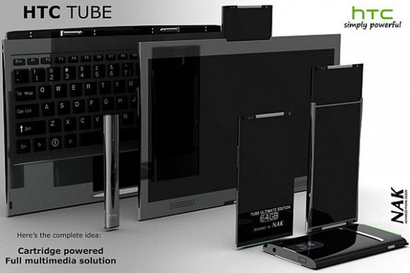 Niesamowity koncept HTC Tube - tablet, smartfon i netbook w jednym