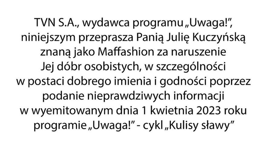 Przeprosiny programu "Uwaga"