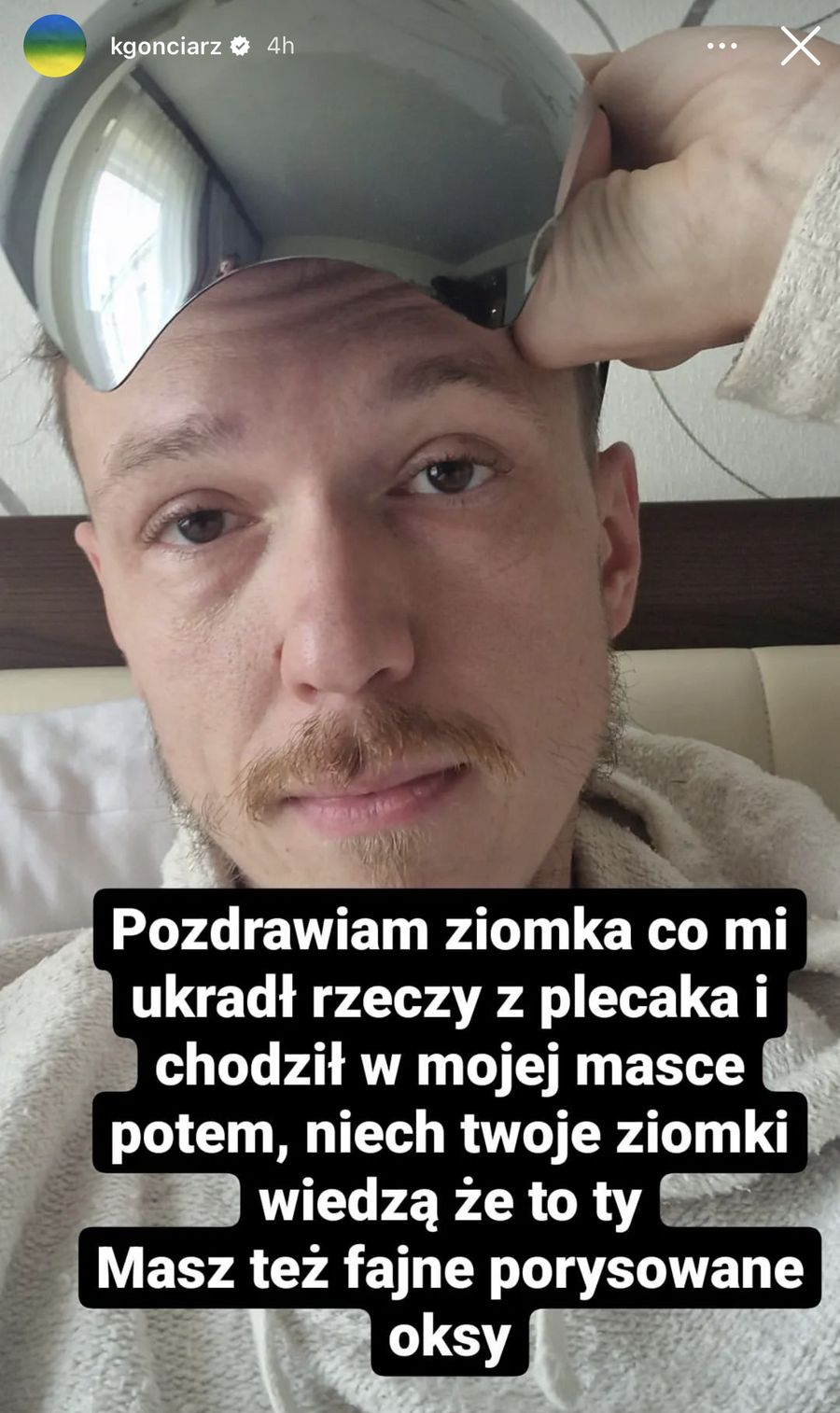 Krzysztof Gonciarz szuka złodzieja na Instagramie