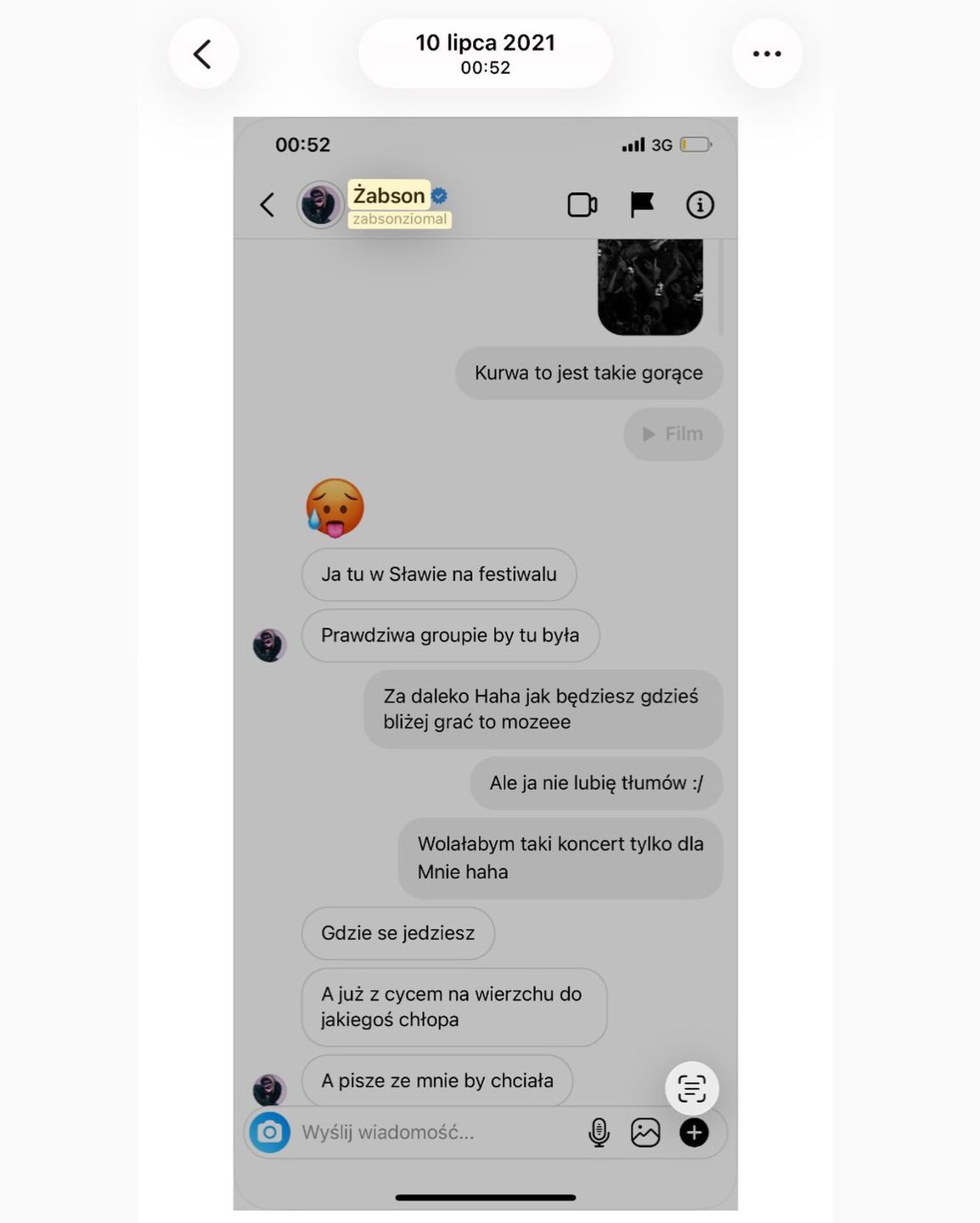 Screeny rozmów Fagaty z Żabsonem