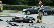 Wypadek z udziałem motocyklisty w Parku Przemysłowym w Bydgoszczy