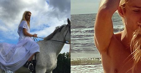 Romantyczny Maga w sukni na koniu... (FOTO)