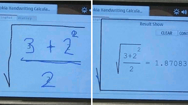 Kalkulator rozpoznający pismo odręczne 1
