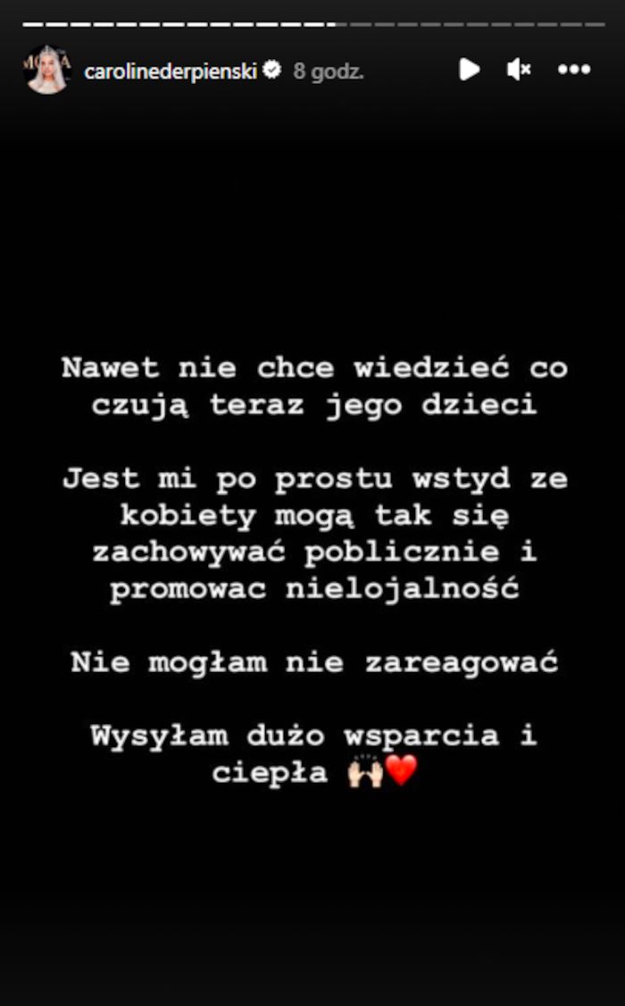 Caroline Derpienski tłumaczy się z afery wokół próby "kradzieży" męża uczestniczki show TVN-u