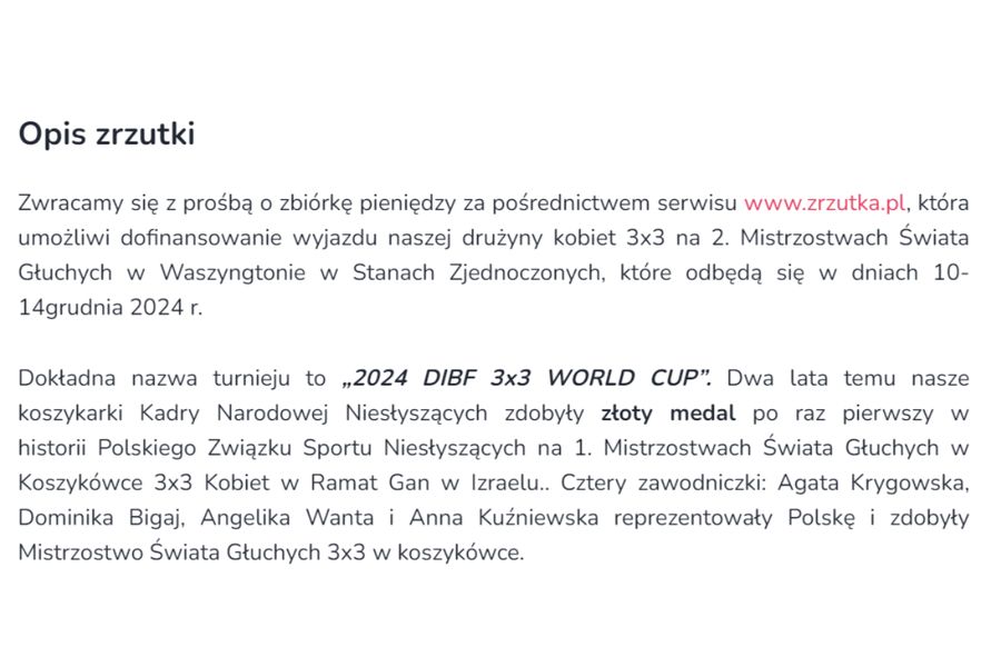 Polskie koszykarki założyły zrzutkę