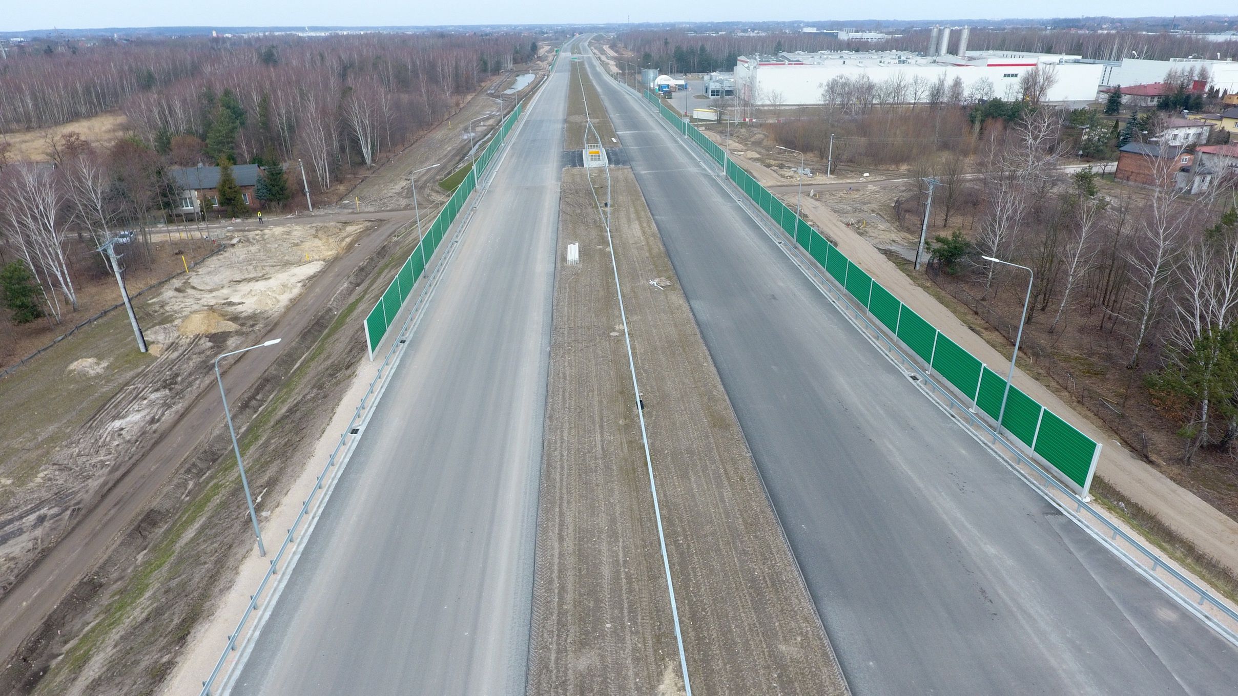 Budowa odcinka drogi S14 Lublinek - Aleksandrów Łódzki, marzec 2022 r.