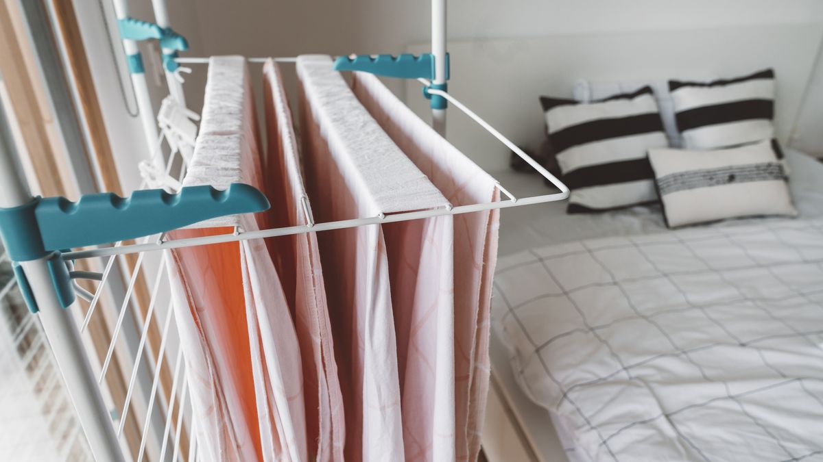 Drying rack in the bedroom
Drying rack holding freshly washed linens to dry.
Ziga Plahutar
