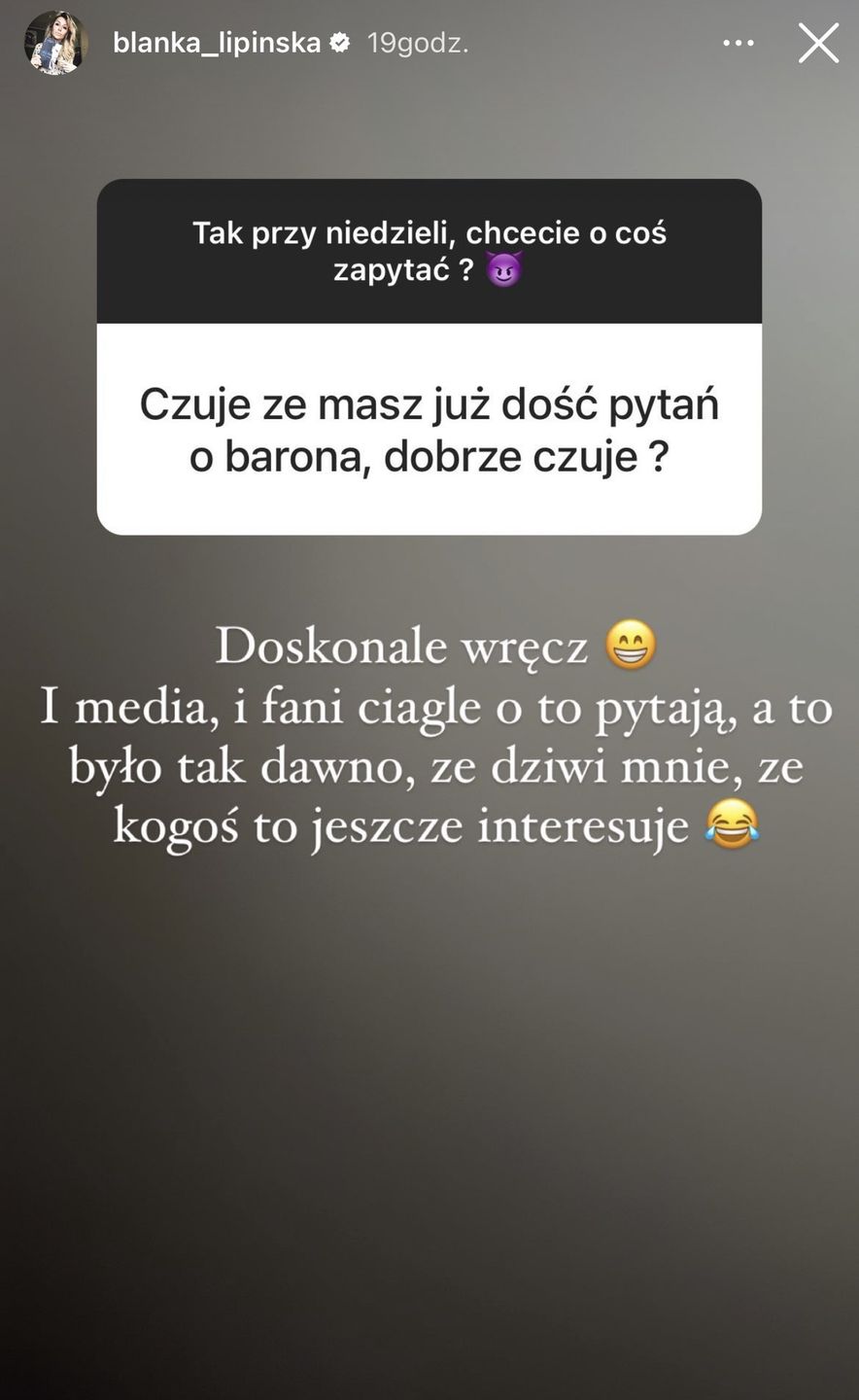 Blanka Lipińska publicznie rozlicza się z Baronem: "TO JA GO ZOSTAWIŁAM"
