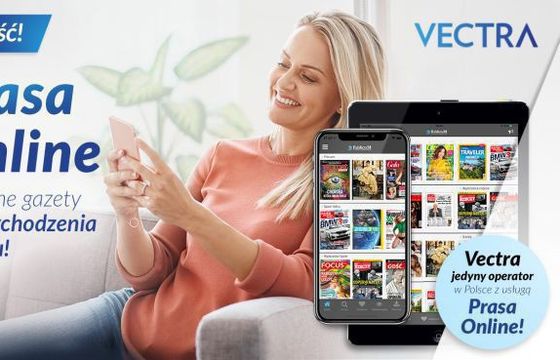 Vectra oferuje Prasę Online za 19,99 zł miesięcznie