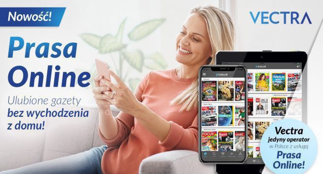 Vectra oferuje Prasę Online za 19,99 zł miesięcznie