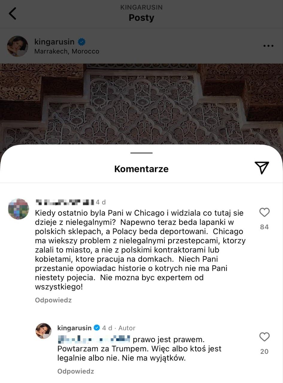 Kinga Rusin odpowiadała na wpisy internautów