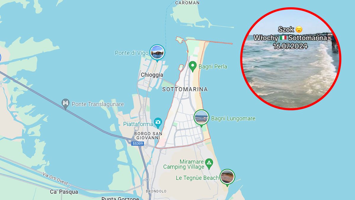 Polka pokazuje widok z włoskiej plaży. Jest zszokowana