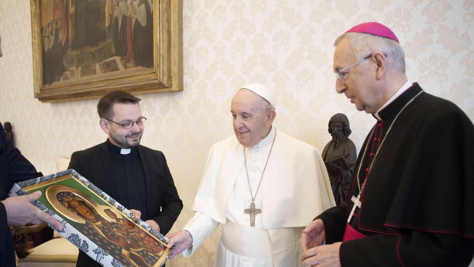 Na zdjęciu Gądecki z papieżem Franciszkiem. Watykan,  29.03.2022 r.