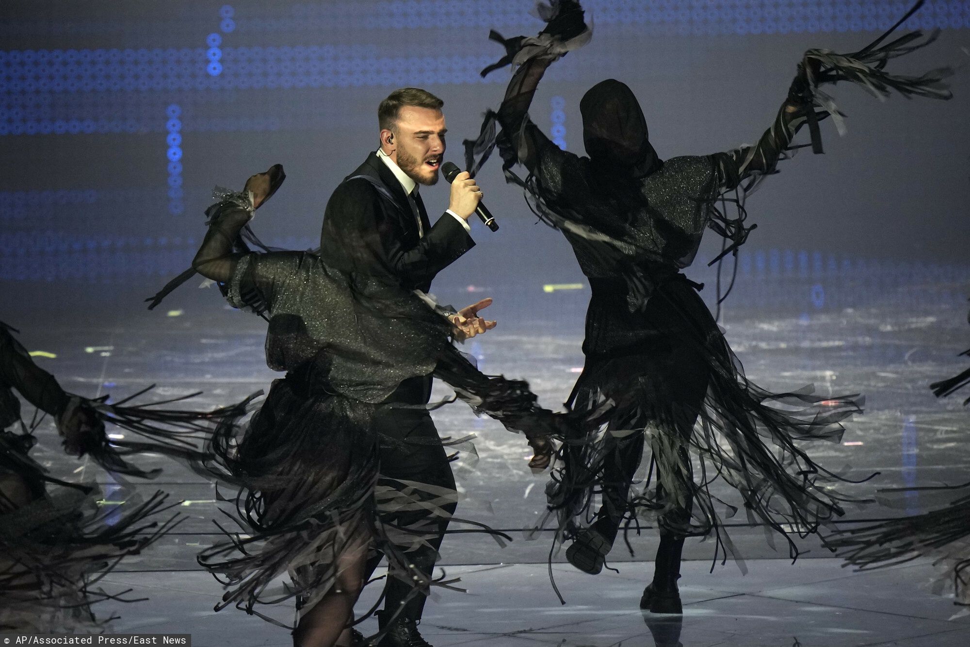 TemporaryOchman from Poland singing 'River' performs during the second semi final at the Eurovision Song Contest in Turin, Italy, Thursday, May 12, 2022. (AP Photo/Luca Bruno)AP